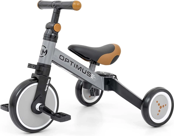Milly Mally Dreirad und Rutschfahrzeug 3-in-1 Optimus, grau