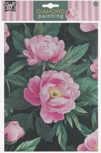 Diamantmalerei auf Karton Pfingstrosen 29 × 21 cm
