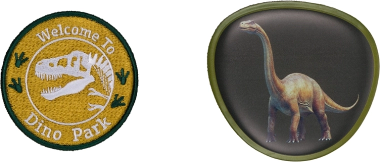 Baagl Baaglies Dinosaurier-Abzeichen mit Klettverschluss – Set 2 Stk.