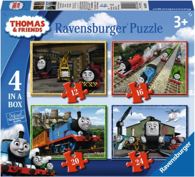 RAVENSBURGER Puzzle Thomas die kleine Lokomotive 4-in-1 (12,16,20,24 Teile)