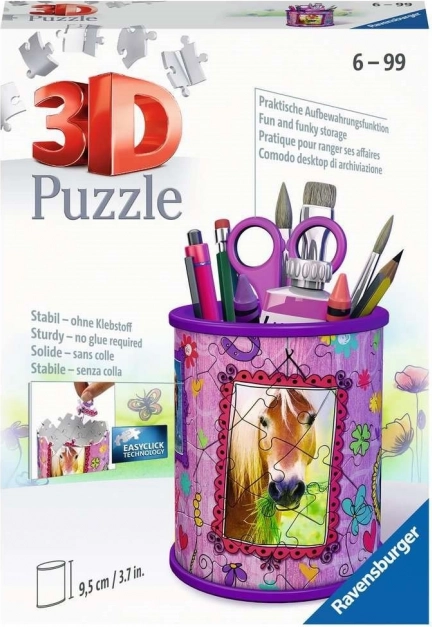 RAVENSBURGER 3D-Puzzle Stiftehalter – Pferd, 57 Teile