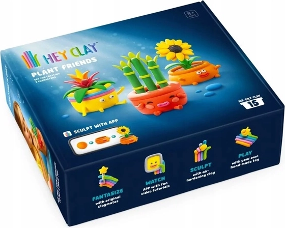 Kreatives Modellierset HeyClay „Grüne Freunde“ mit App (15 Päckchen)