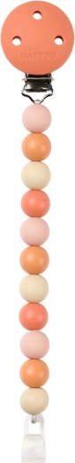 Nattou Silikon-Schnullerclip clay/white, BPA-frei