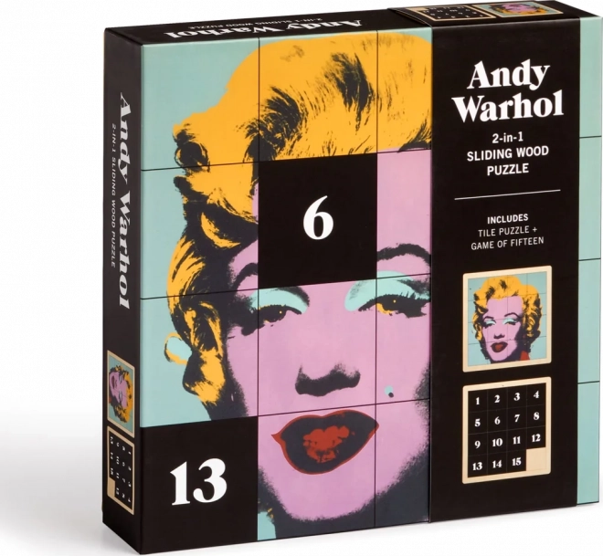 Schiebepuzzle aus Holz Andy Warhol: Marilyn
