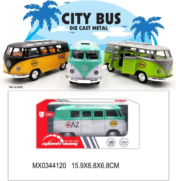 Mini-Metallbus mit zu öffnenden Türen und Rückziehantrieb