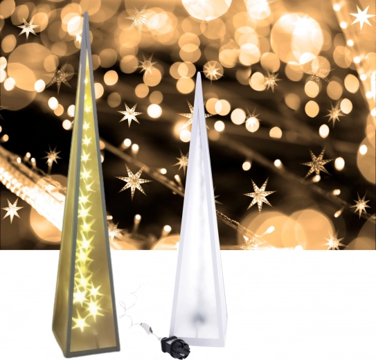 Pyramide LED drehende Sterne 13×13×60 cm