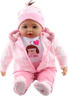 Babypuppe Mädchen 50 cm im Outfit mit Igelmotiv