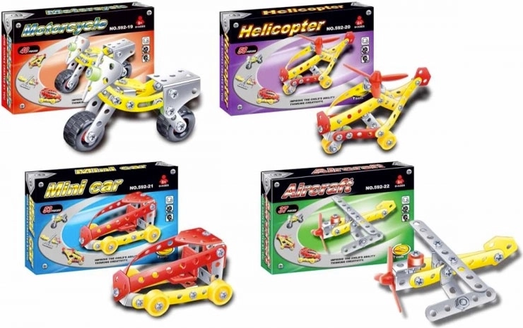 Metall-Mini-Bausatz – Flugzeug, Hubschrauber, Auto oder Motorrad