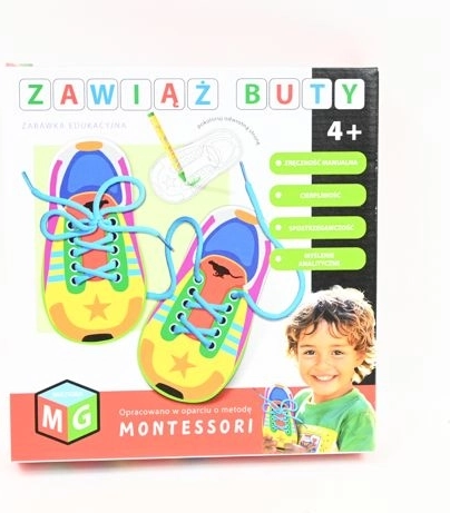 Montessori-Lernspielzeug „Schuhe binden“