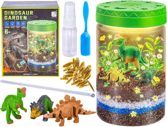 Kinder-Terrarium mit Dinosauriern mit LED-Nachtlicht – 1 Stück