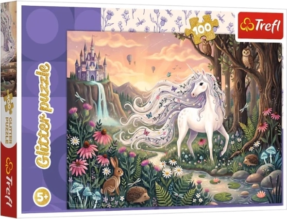 Kinderpuzzle Glitter Tęczowy blask Einhorn 100 Teile – 1 Stück