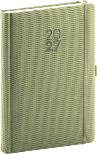 Notique Tageskalender Diamante 2027 olivgrün 15 × 21 cm