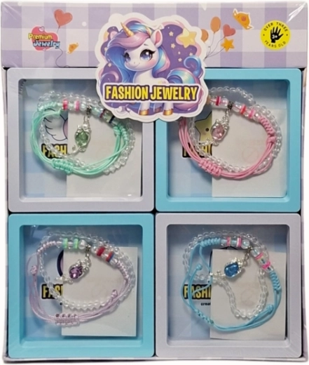 Set dekorativer Armbänder mit Perlen und Anhängern – 1 Stück