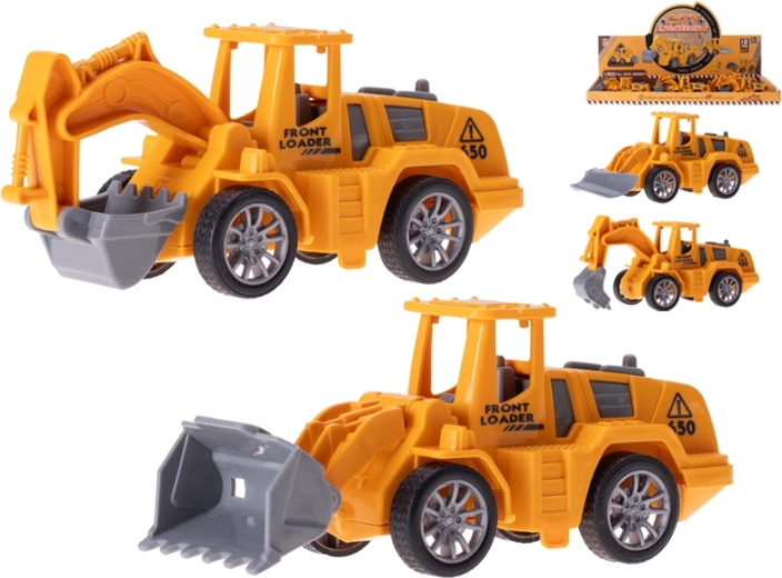 Baufahrzeuge mit Rückziehmotor 11,5–13 cm – Set mit 4 Modellen