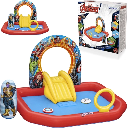 Aufblasbares Wasserspielcenter MARVEL Avengers 211 × 198 × 125 cm
