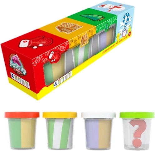 Festliche Modelliermasse mit Überraschung (Set mit 4 Stk.)