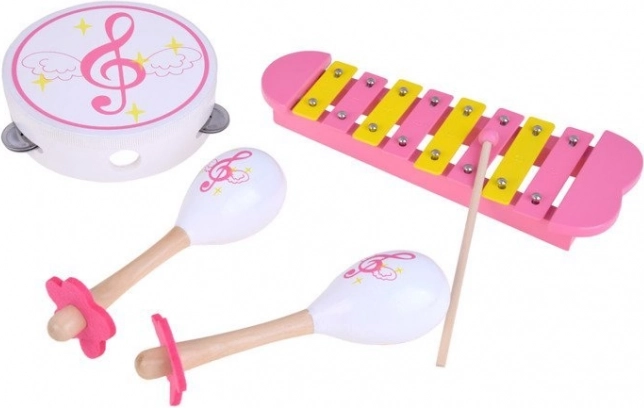 Holz-Musikinstrumente-Set für Kinder – Xylophon, Tamburin und Maracas