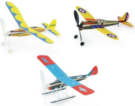 Vilac Bausatz Flugzeug mit Aufziehpropeller, blau