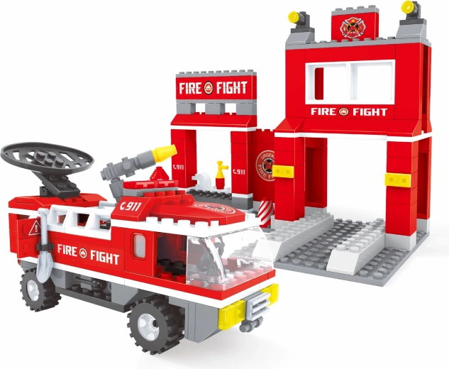 Kompatibler BLOXO-Bausatz Feuerwehrwache, 260 Teile