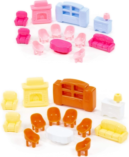 Kindermöbel für das Puppenhaus – Set mit 13 Teilen