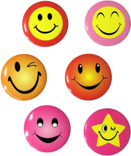 Bunter Smiley-Anstecker 3 cm – 1 Stück