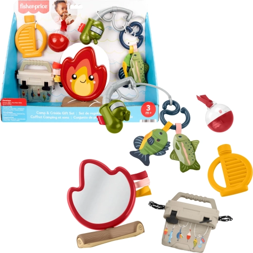Fisher-Price Geschenk-Sensorik-Set Babyspielzeug Biwak Malucha (Camping) – 7 Teile