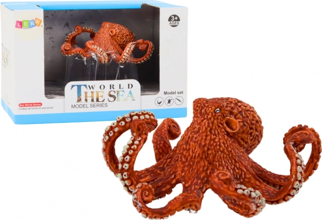 Figur eines riesigen orangefarbenen Oktopus 10 cm