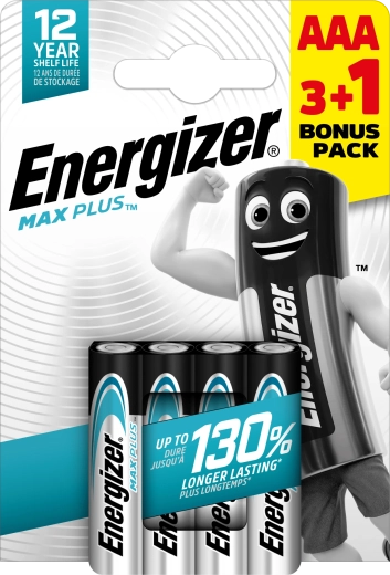 Energizer Max Plus AAA Alkalibatterien 3+1 gratis, 4 Stk.