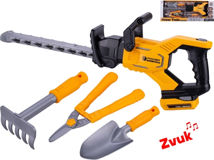 Kinder-Heckenschere mit Batteriebetrieb, Geräuschen und Zubehör 57 cm