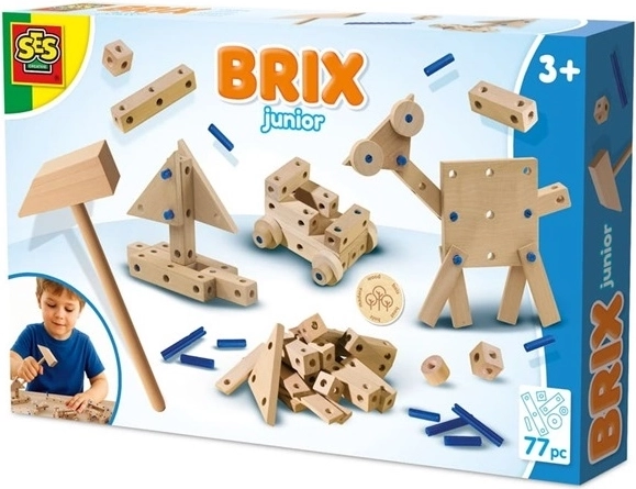 SES Brix junior Holz-Konstruktionsbaukasten mit Hammer