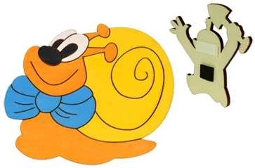 Holzdekor-Magnet Schnecke