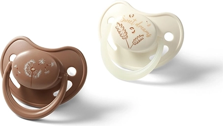 BabyOno Silikon-Schnuller anatomisch 18+ Monate, 2 Stk. (Tag + Nacht mit leuchtendem Griff)