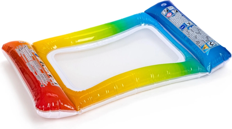 Aufblasbare Liege mit Netz 117 × 76 cm – Regenbogen