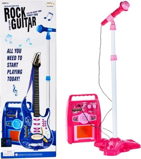 E-Gitarre mit leistungsstarkem Verstärker – Blau