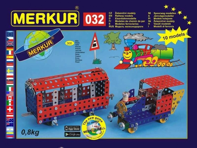Baukasten Merkur 032 – Eisenbahnmodelle, 10 Modelle, 300 Teile