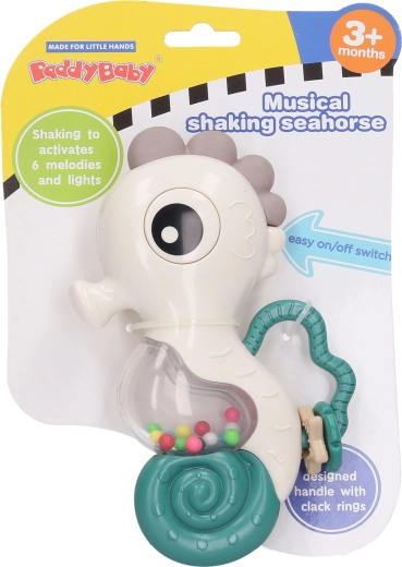 Rassel Seepferdchen mit Musik und Licht 16 cm