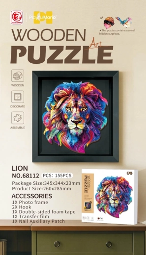 Holzpuzzle Löwe, 155 Teile