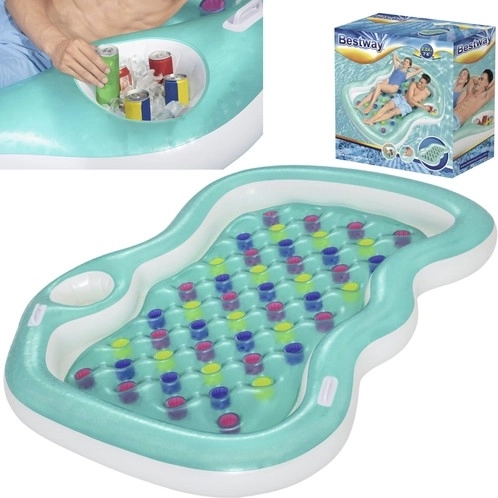 Zweiteilige aufblasbare Wasserluftmatratze blau 216 × 178 cm BESTWAY