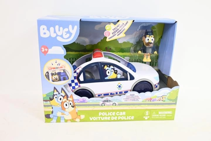 Bluey Polizeiauto mit Licht- und Soundeffekten + Polizistenfigur – 1 Stück
