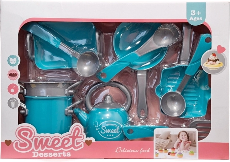 Kinder-Küchenset aus Kunststoffgeschirr