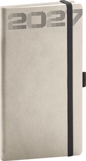Notique Taschenkalender Aprint Top 2027 hellgrau 9 × 15,5 cm