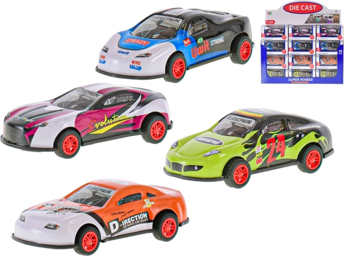 Metallspielzeugauto 9 cm mit Rückzug, 1:55, 4 Varianten