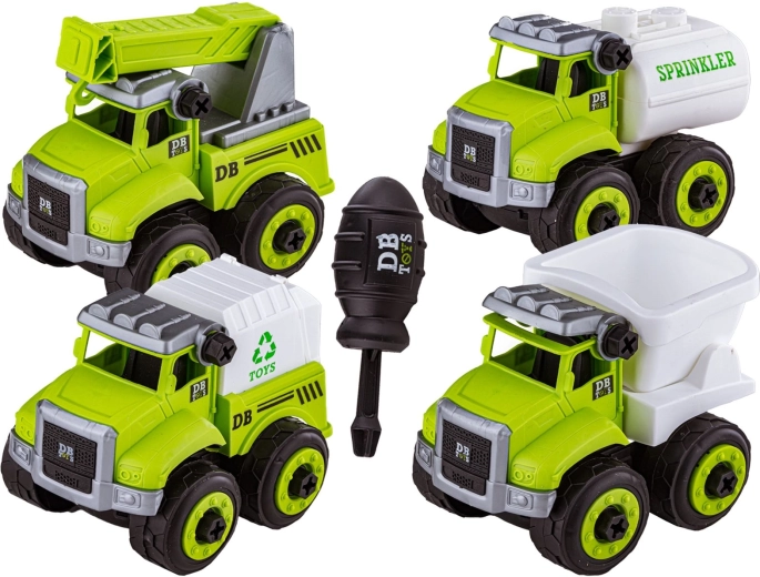 Zerlegbare Baufahrzeuge DB Toys 4-in-1 (36 Teile, 4 Fahrzeuge)