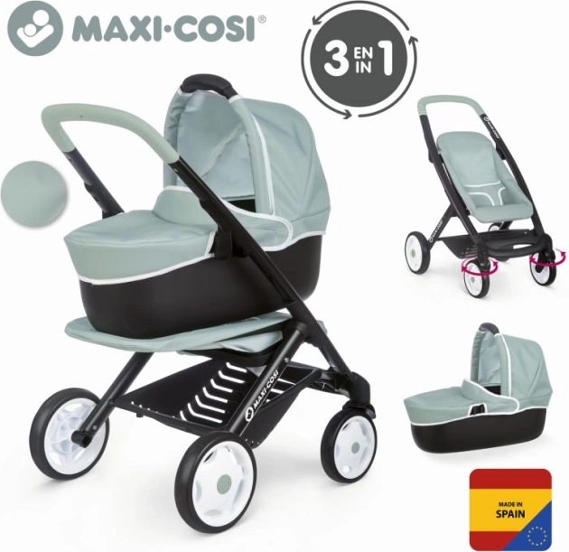 Kombikinderwagen für Puppen MAXI-COSI 3-in-1 türkis-grau
