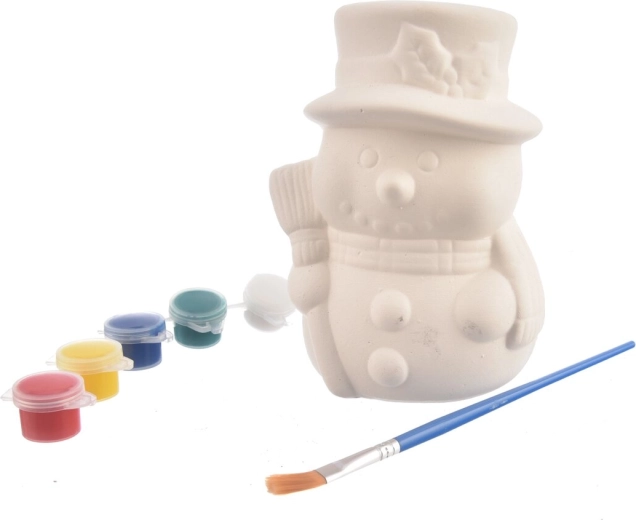 Gips-Spardose zum Ausmalen – Schneemann