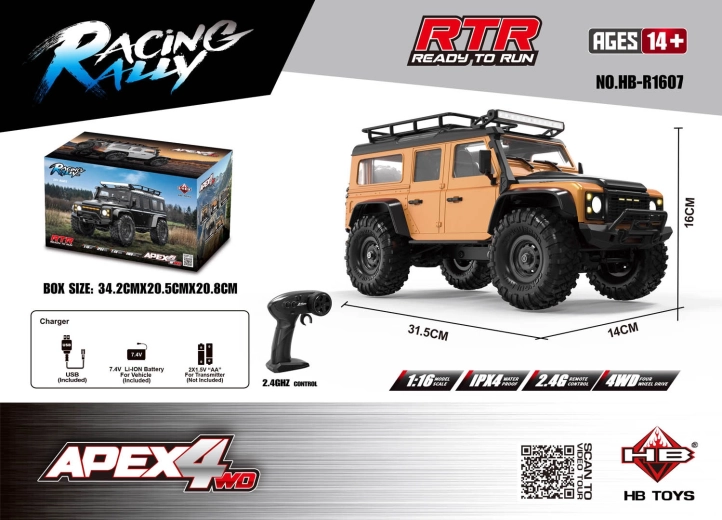 Geländegängiges RC-Auto APEX 4 RTR 1:16 orange