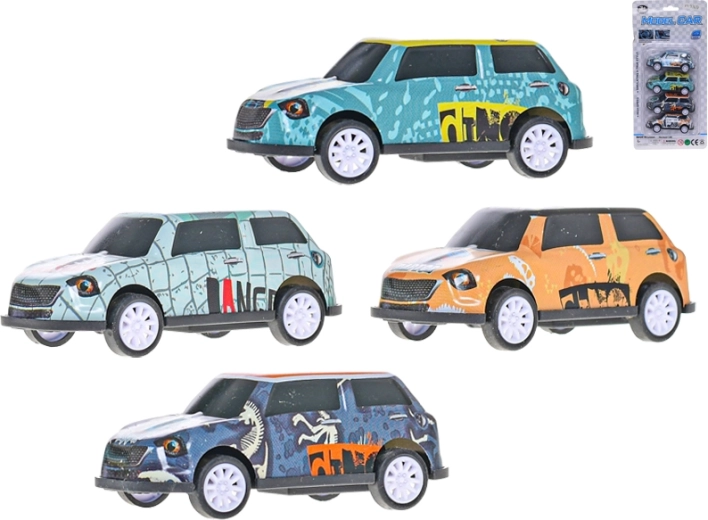 Set aus Geländewagen mit Rückziehmotor 7,5 cm – 4 Stück
