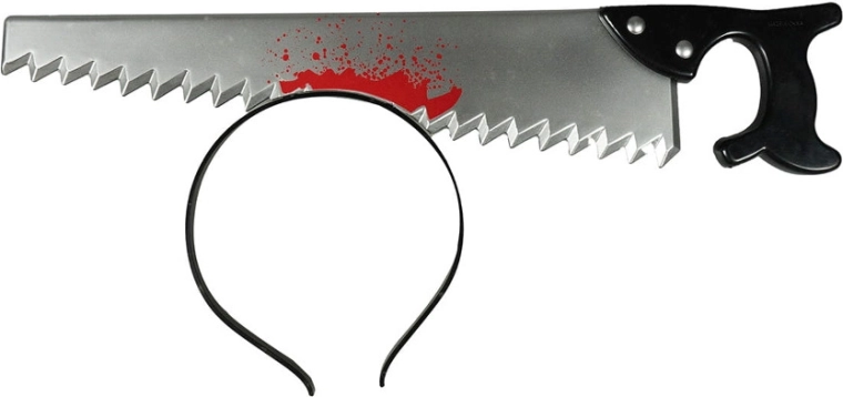Halloween-Stirnband mit Säge im Kopf