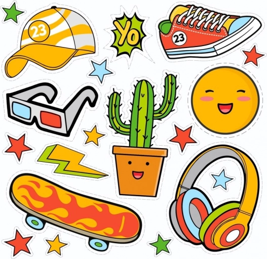 Bügelaufkleber YO – kleiner Bogen mit Sommermotiven