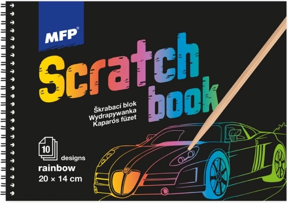 Kratzen Bilder Block mit Regenbogen 20x14 cm